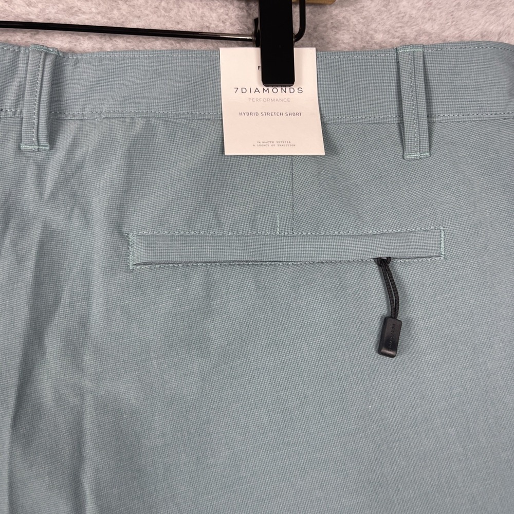 7 Diamonds Hybrid Performance Shorts Mens 40 Foam Green Stretch Quick Dry - Picture 8 of 12